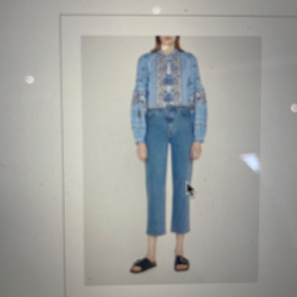 Veronica Beard Rivoli Embroidered Tassel-Tie Cropped Jacket Blue Linen XS - Picture 4 of 4